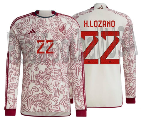 ADIDAS HIRVING LOZANO MEXICO LONG SLEEVE AWAY JERSEY FIFA WORLD CUP 2022 1