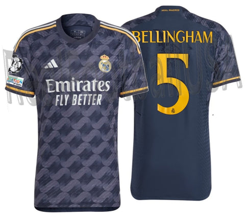 ADIDAS JUDE BELLINGHAM REAL MADRID UEFA CHAMPIONS LEAGUE AUTHENTIC MATCH AWAY JERSEY 2023/24 1