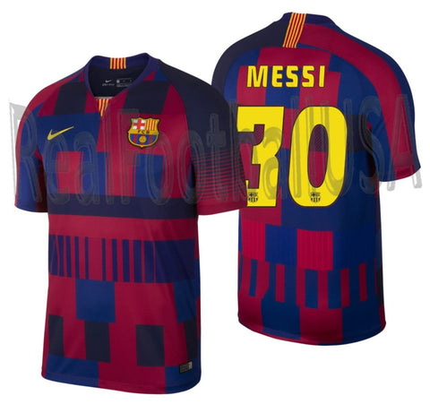 NIKE LIONEL MESSI 30 FC BARCELONA 20TH ANNIVERSARY MASHUP LEGENDS HOME JERSEY 1999 -2019 1