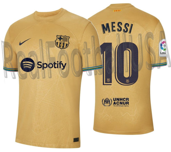 :Nike FC Barcelona 22/23 Stadium Away Jersey - Club Gold /  Obsidian