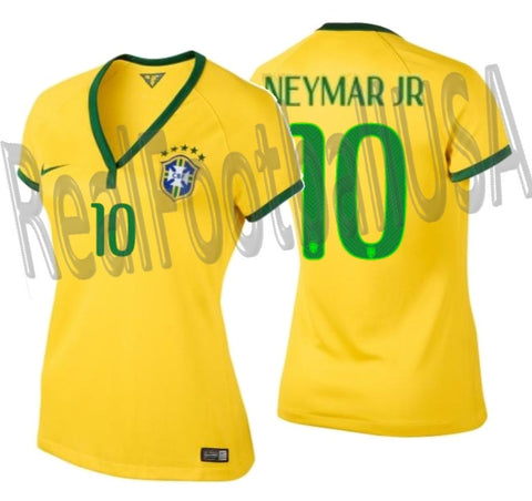 NIKE NEYMAR JR BRAZIL WOMEN'S HOME JERSEY FIFA WORLD CUP 2014 1