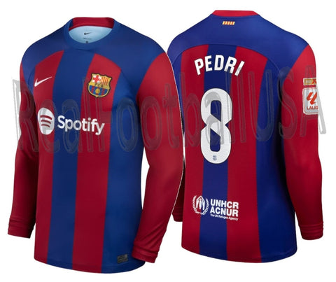 NIKE PEDRI FC BARCELONA LONG SLEEVE HOME JERSEY 2023/24 1