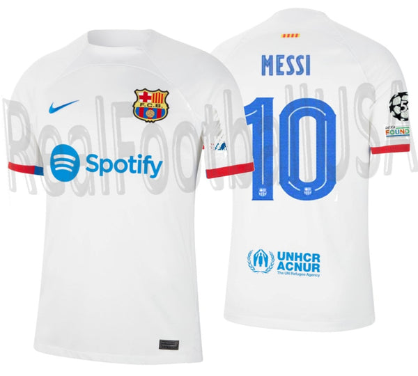 NIKE LIONEL MESSI FC BARCELONA UEFA CHAMPIONS LEAGUE AWAY JERSEY