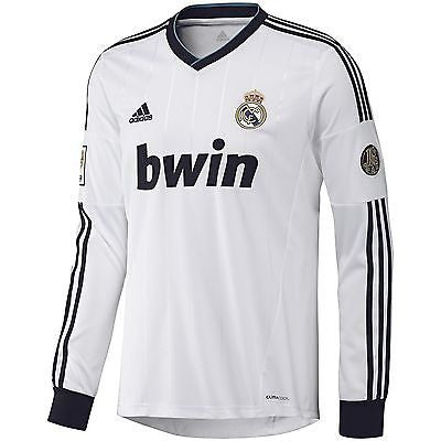 adidas Real Madrid Authentic Home Long Sleeve Jersey Men's