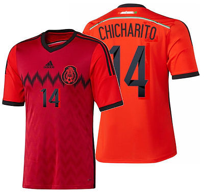 Mexico Chicharito Soccer Jersey Size Small #14 2013-2013 Black Red Gold