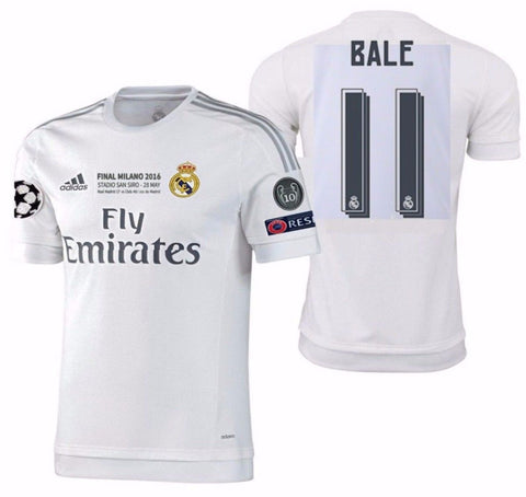 ADIDAS GARETH BALE REAL MADRID AUTHENTIC FINAL UEFA CHAMPIONS LEAGUE MATCH JERSEY 2015/16.
