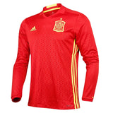 ADIDAS ANDRES INIESTA SPAIN LONG SLEEVE HOME JERSEY EURO 2016 PATCHES 3