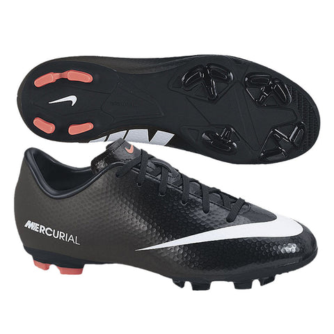NIKE MERCURIAL VICTORY IV CR7 FG JR FIRM GROUND YOUTH SOCCER SHOES KIDS Black/White.
