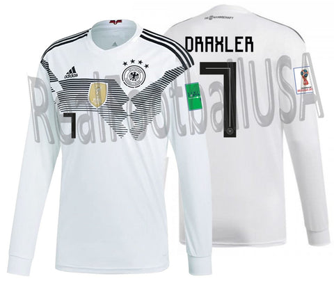 ADIDAS JULIAN DRAXLER GERMANY LONG SLEEVE HOME JERSEY FIFA WORLD CUP 2018 PATCHES 1