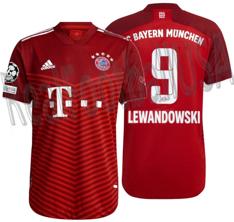 ADIDAS ROBERT LEWANDOWSKI BAYERN MUNICH AUTHENTIC UEFA CHAMPIONS LEAGUE MATCH HOME JERSEY 2021/22 1