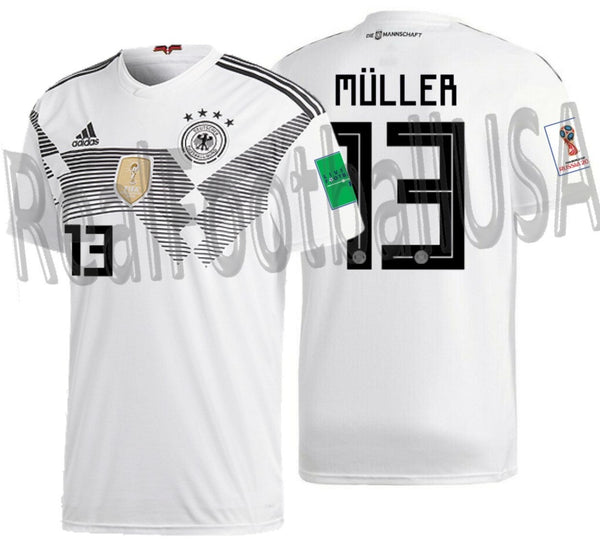 ADIDAS THOMAS MULLER GERMANY HOME JERSEY FIFA WORLD CUP 2018 PATCHES –