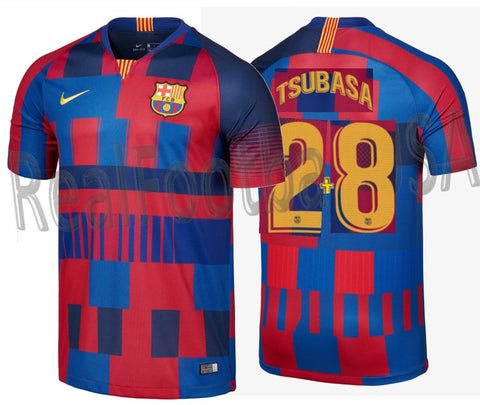 NIKE TSUBASA FC BARCELONA 20TH ANNIVERSARY MASHUP HOME JERSEY 1999 -2019.