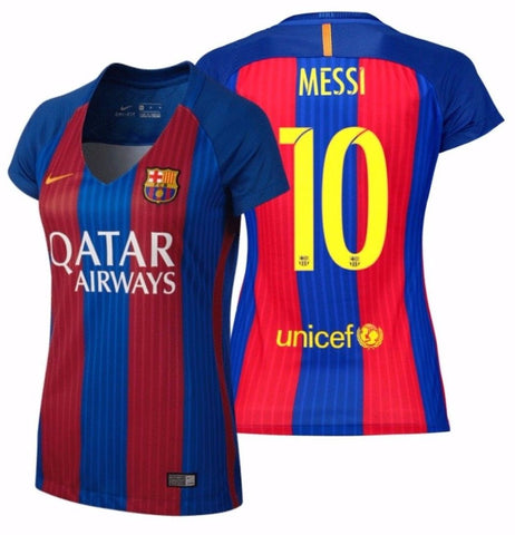 NIKE LIONEL MESSI FC BARCELONA WOMEN'S HOME JERSEY 2016/17 QATAR