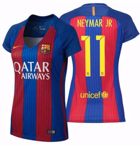 NIKE NEYMAR JR. FC BARCELONA WOMEN'S HOME JERSEY 2016/17 QATAR 1