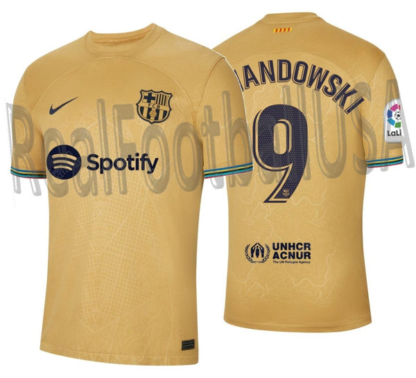 Robert Lewandowski Barcelona 22/23 Away Jersey by Nike - SoccerArmor 