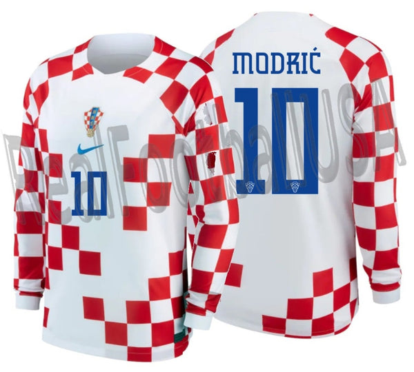 Luka Modric - 2022 World Cup Nike Croatia Jersey (M) With Patches