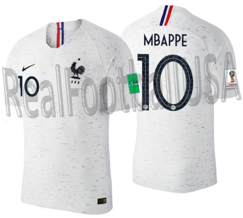 NIKE KYLIAN MBAPPE FRANCE VAPORKNIT AUTHENTIC MATCH AWAY JERSEY FIFA WORLD CUP 2018 PATCH 1