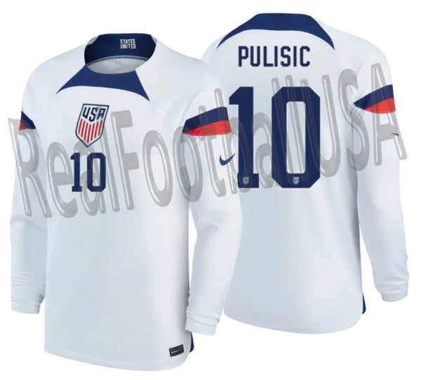 Men's Replica Nike USMNT Home Long Sleeve Jersey 2022 DN0673-101 – Soccer  Zone USA