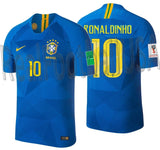 NIKE RONALDINHO BRAZIL VAPOR MATCH AWAY JERSEY FIFA WORLD CUP 2018 PATCHES 1