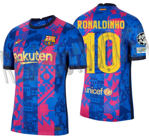 NIKE RONALDINHO FC BARCELONA UEFA CHAMPIONS LEAGUE THIRD JERSEY 2021/22 10