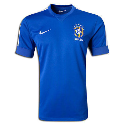 Nike Brazil Away Stadium Soccer Jersey (Large) Blue 