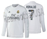 ADIDAS CRISTIANO RONALDO STYLE REAL MADRID LONG SLEEVE HOME JERSEY 2015/16 1