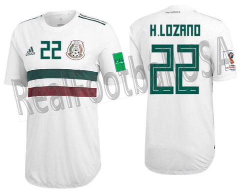Adidas Lozano Mexico Authentic Away Jersey 2018 Patches BQ4682 