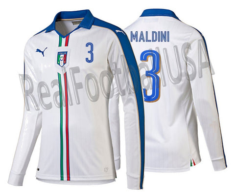 PUMA PAOLO MALDINI ITALY LONG SLEEVE AWAY JERSEY 2015/16.