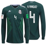 ADIDAS RAFAEL MARQUEZ MEXICO LONG SLEEVE HOME JERSEY WORLD CUP 2018 PATCHES
