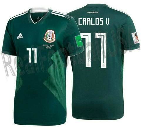 ADIDAS CARLOS VELA MEXICO HOME JERSEY WORLD CUP 2018 MATCH DETAIL PATCHES.