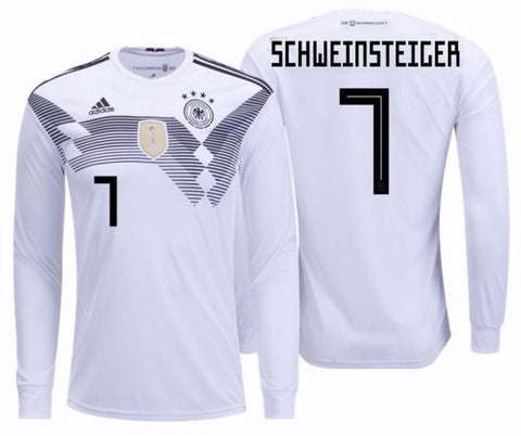ADIDAS BASTIAN SCHWEINSTEIGER GERMANY LONG SLEEVE HOME JERSEY FIFA WORLD CUP 2018