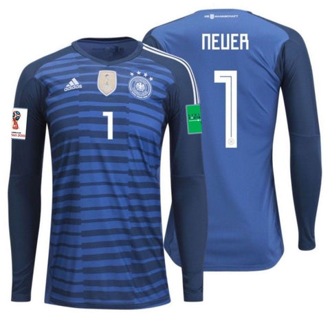 ADIDAS MANUADIDAS MANUEL NEUER GERMANY HOME GOALKEEPER JERSEY FIFA WORLD CUP 2018 PATCH 1