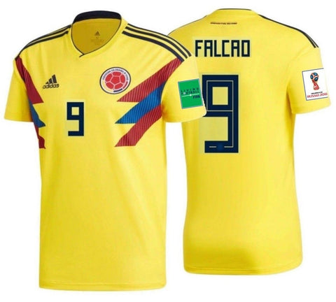 ADIDAS RADAMEL FALCAO COLOMBIA HOME JERSEY WORLD CUP 2018 PATCHES.