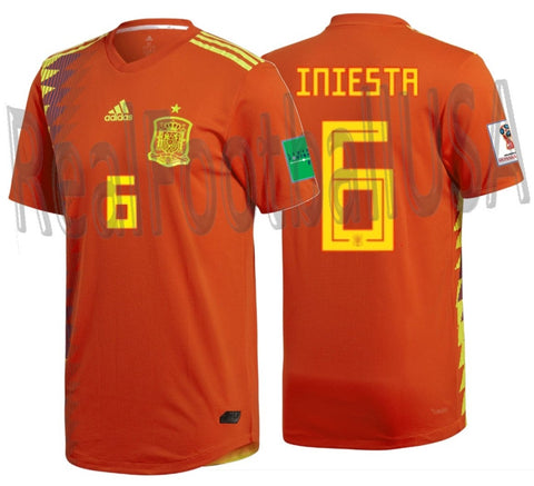 ADIDAS ANDRES INIESTA SPAIN AUTHENTIC MATCH HOME JERSEY FIFA WORLD CUP 2018 1