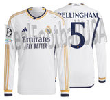 ADIDAS JUDE BELLINGHAM REAL MADRID UEFA CHAMPIONS LEAGUE AUTHENTIC MATCH LONG SLEEVE HOME JERSEY 2023/24 1