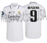 ADIDAS KARIM BENZEMA REAL MADRID UEFA CHAMPIONS LEAGUE AUTHENTIC MATCH HOME JERSEY 2022/23 1