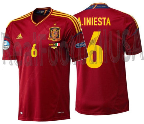 ADIDAS ANDRES INIESTA SPAIN HOME JERSEY FINAL GAME EURO 2012 1