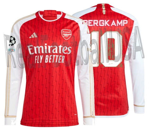 ADIDAS DENNIS BERGKAMP ARSENAL UEFA CHAMPIONS LEAGUE LONG SLEEVE HOME JERSEY 2023/24 1