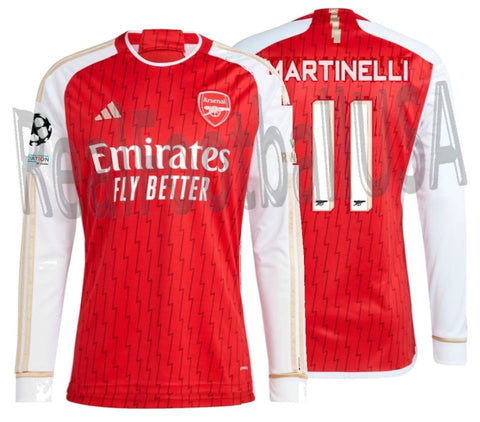 ADIDAS GABRIEL MARTINELLI ARSENAL UEFA CHAMPIONS LEAGUE LONG SLEEVE HOME JERSEY 2023/24 1