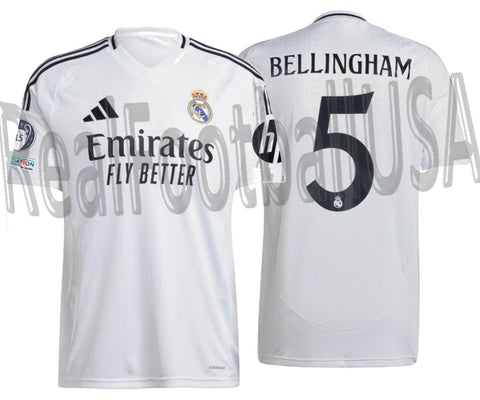 ADIDAS JUDE BELLINGHAM REAL MADRID UEFA CHAMPIONS LEAGUE HOME JERSEY 2024/25 1