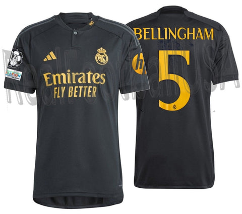 ADIDAS JUDE BELLINGHAM REAL MADRID UEFA CHAMPIONS LEAGUE THIRD JERSEY 2023/24 1