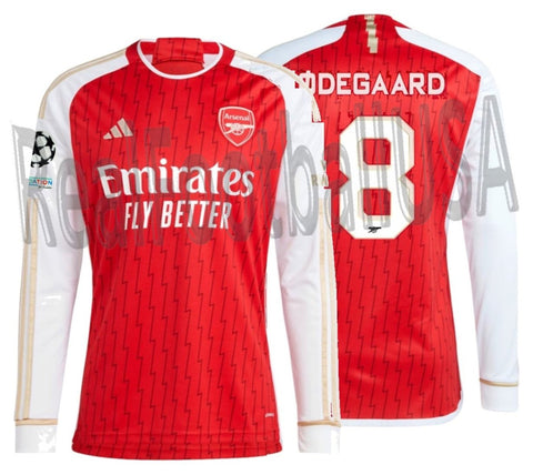 ADIDAS MARTIN ODEGAARD ARSENAL UEFA CHAMPIONS LEAGUE LONG SLEEVE HOME JERSEY 2023/24 1