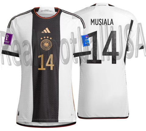 ADIDAS JAMAL MUSIALA GERMANY AUTHENTIC HOME JERSEY FIFA WORLD CUP 2022 PATCHES 1