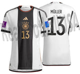 ADIDAS THOMAS MULLER GERMANY AUTHENTIC HOME JERSEY FIFA WORLD CUP 2022 PATCHES 1