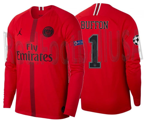 JORDAN GIANLUIGI BUFFON PSG PARIS SAINT-GERMAIN UEFA CHAMPIONS LEAGUE PLAYER ISSUE GOALKEEPER JERSEY 2018/19 1