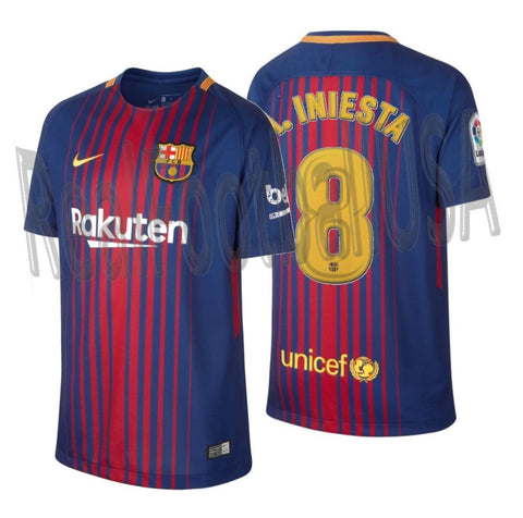 NIKE ANDRES INIESTA FC BARCELONA HOME YOUTH JERSEY 2017/18 1