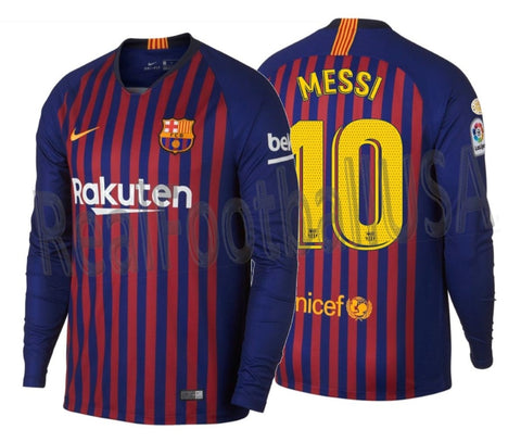 NIKE LIONEL MESSI FC BARCELONA LONG SLEEVE HOME JERSEY 2018/19 0
