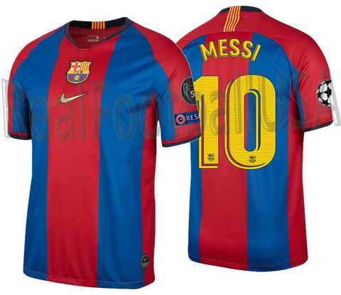 NIKE LIONEL MESSI FC BARCELONA UEFA CHAMPIONS LEAGUE HOME JERSEY 1998 X 2018 1