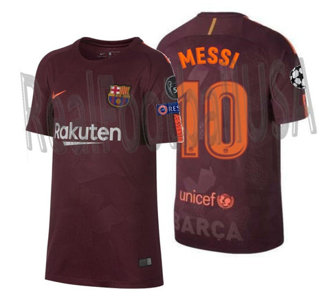 NIKE LIONEL MESSI FC BARCELONA UEFA CHAMPIONS LEAGUE THIRD YOUTH JERSEY 2017/18 1