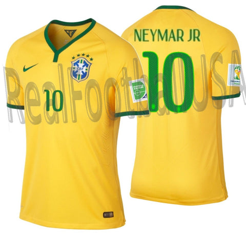 NIKE NEYMAR JR BRAZIL AUTHENTIC MATCH HOME JERSEY FIFA WORLD CUP 2014 PATCHES 1
